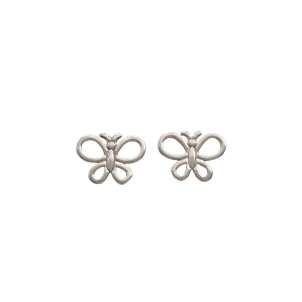 Caravanas Mariposa-Plata 925-Sin piedra-CA3477 sinpiedra