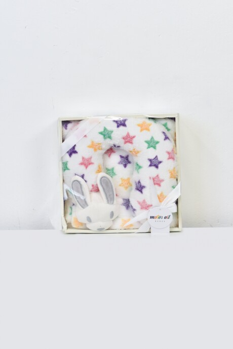 Manta con almohadilla para beb� Conejo arco�ris