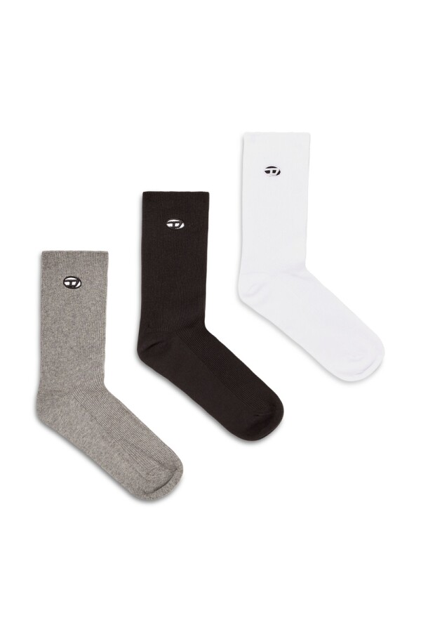 Medias Para Hombre Skm-D-Oval Gris/blanco