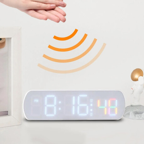 Reloj digital LED de escritorio Blanco