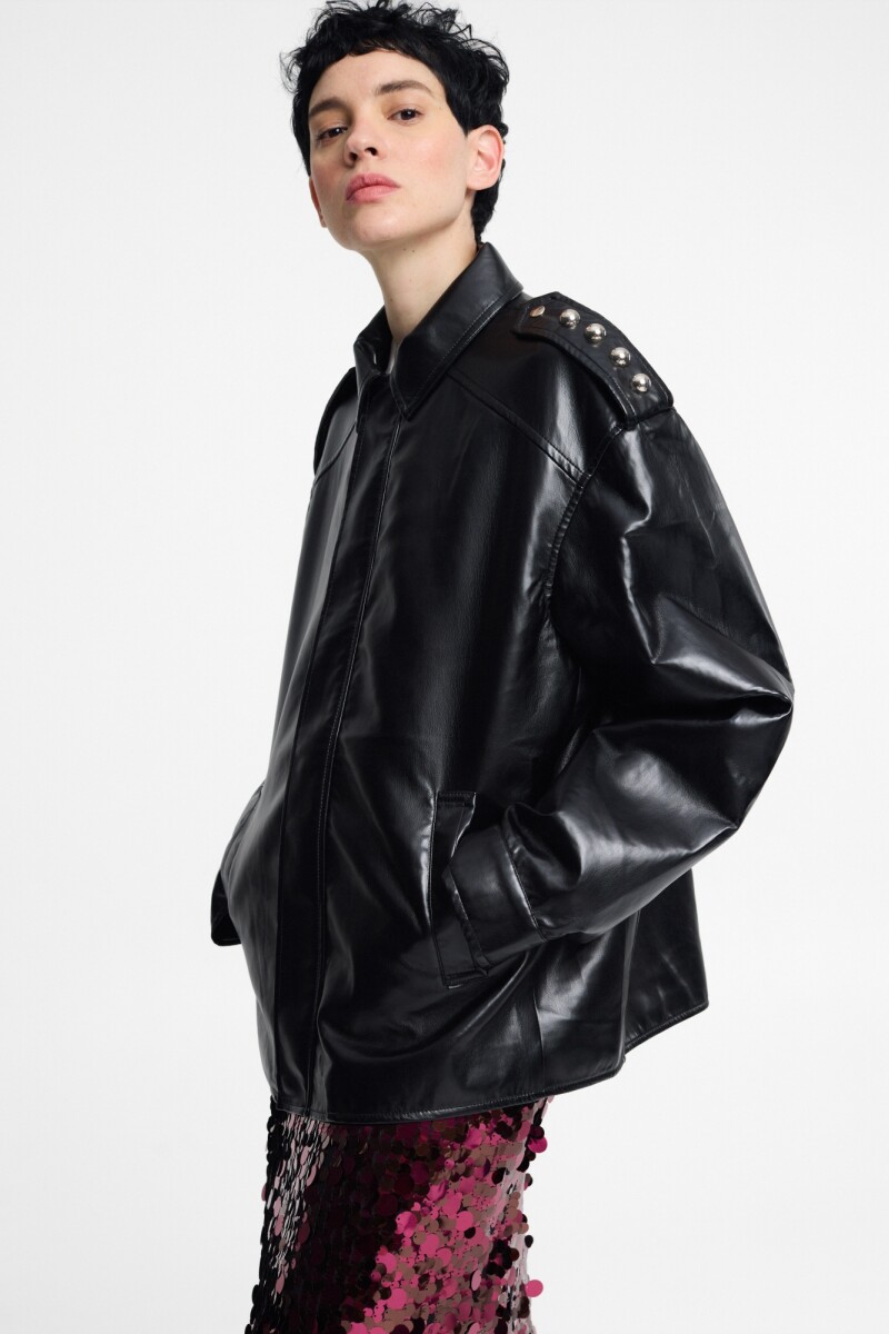CHAQUETA BOMBER Negro