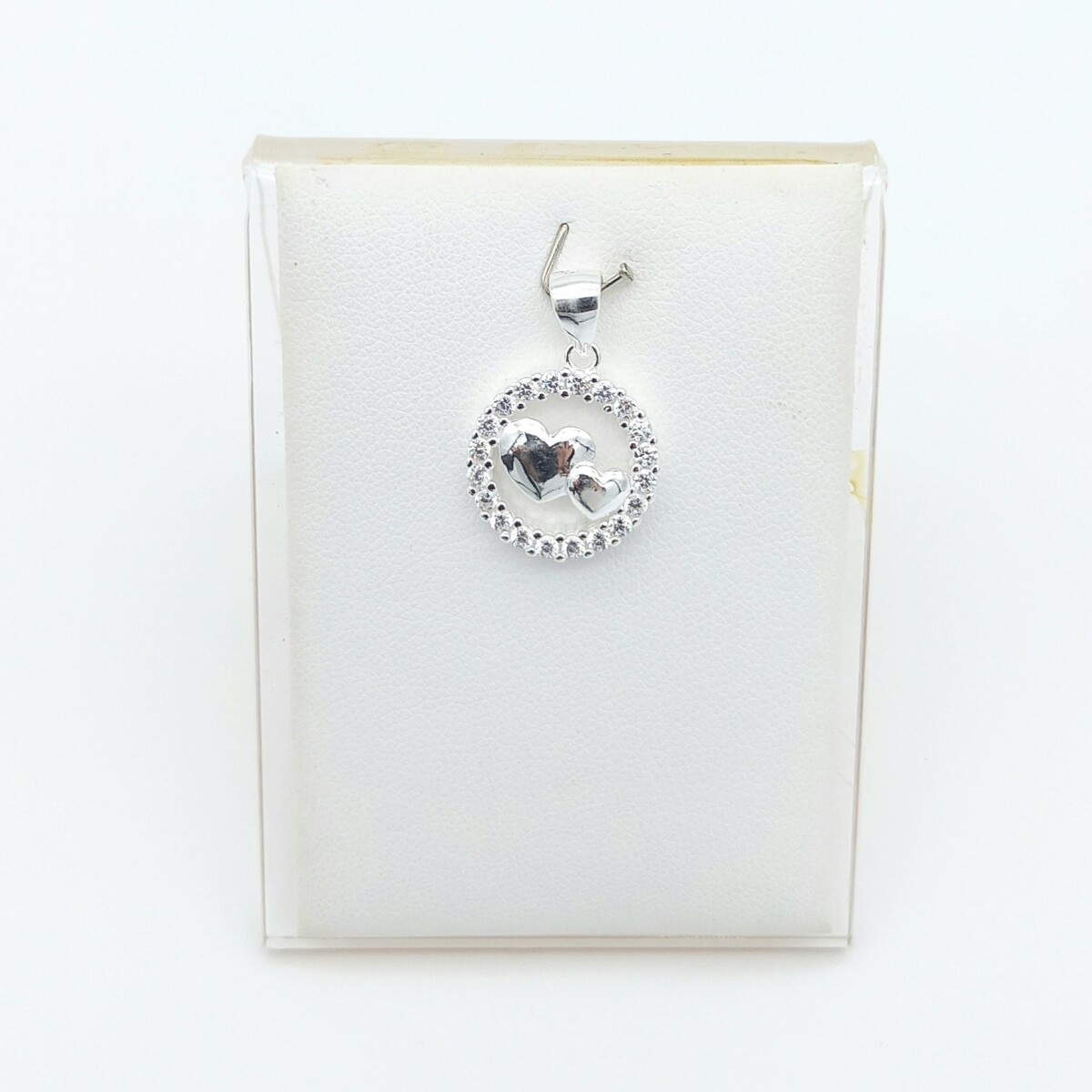 Dije de plata 925 con circonias, CORAZONES. 