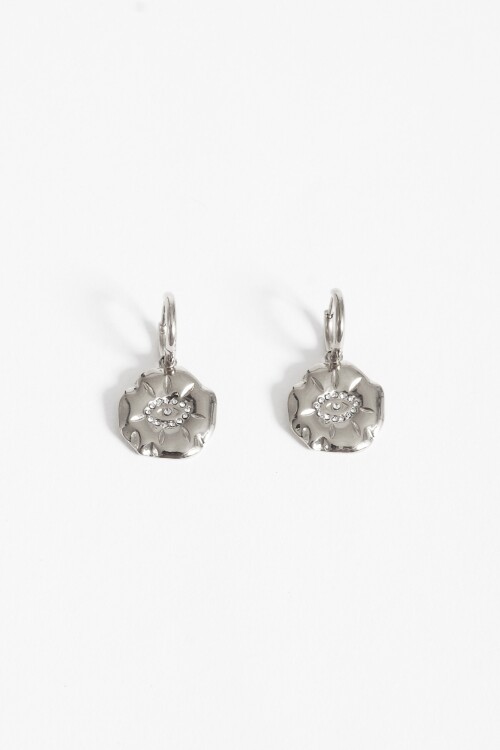 Aros dije ojo strass acero plateado