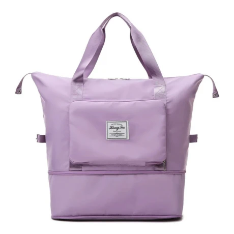 BOLSO PLEGABLE PARA VIAJES MULTIFUNCIÓN IMPERMEABLE\n LILA