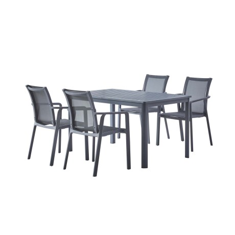 MESA COMEDOR DE EXTERIOR POLIPROPILENO GRIS CARTAGENA