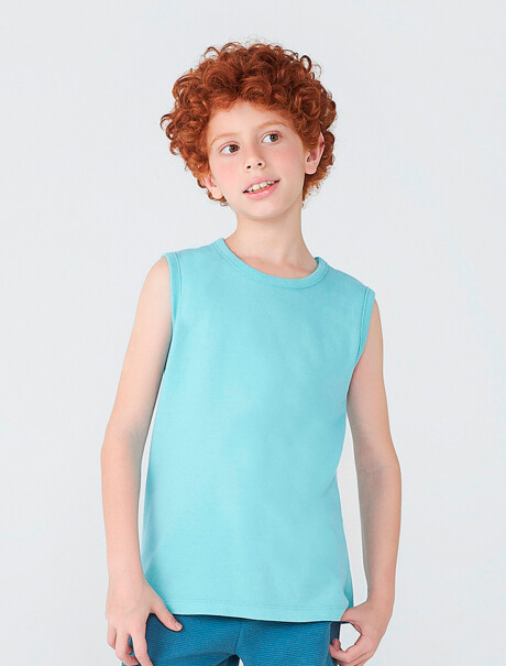MUSCULOSA BÁSICA INFANTIL REGULAR CELESTE