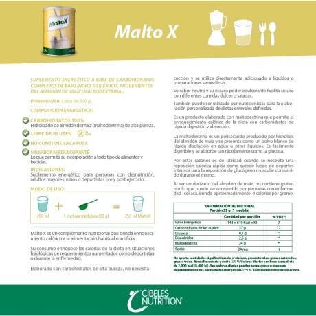 Maltodextrina 500gr Cibeles Nutrition- Sin Sabor Maltodextrina 500gr Cibeles Nutrition- Sin Sabor