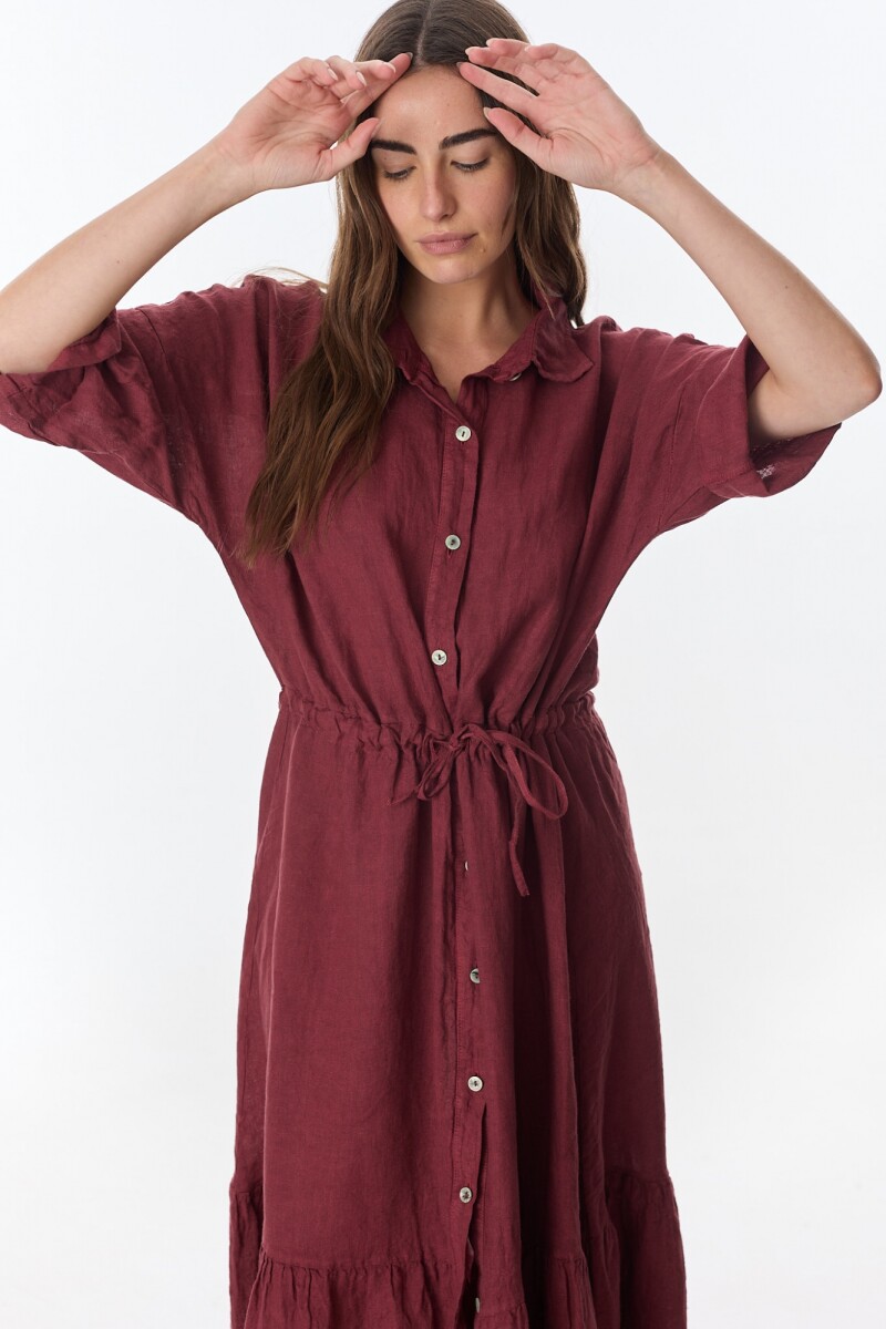 Vestido Camisero Vitta Bordeaux