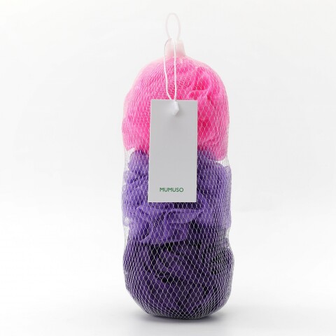 ESPONJAS DE BAÑO DE LUFA (3 PIEZAS/ROSA ROJO Y MORADO) ESPONJAS DE BAÑO DE LUFA (3 PIEZAS/ROSA ROJO Y MORADO)