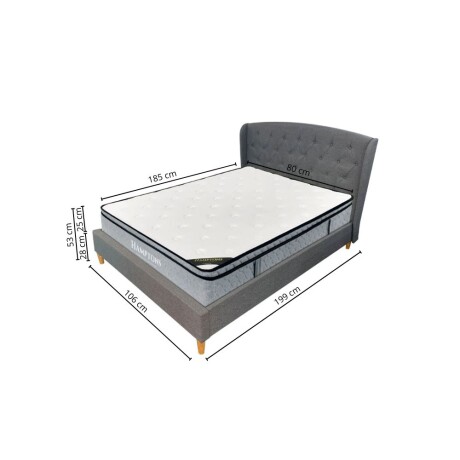 Sommier 1 plaza THM Hybrid Ruthenium con Respaldo 80X185 Sommier 1 plaza THM Hybrid Ruthenium con Respaldo 80X185