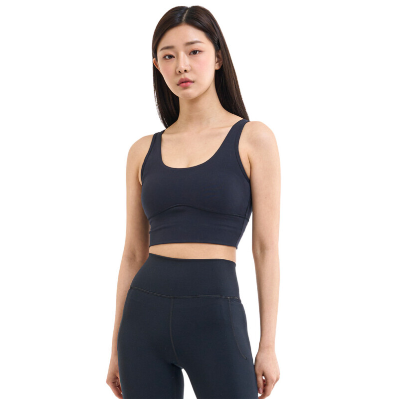 Meridian Fitted Crop Tank-ORG BLK-001
