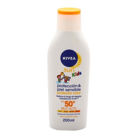 Protector Solar Nivea Sun Kids Piel Sensible FPS 50+ 200 ml Protector Solar Nivea Sun Kids Piel Sensible FPS 50+ 200 ml