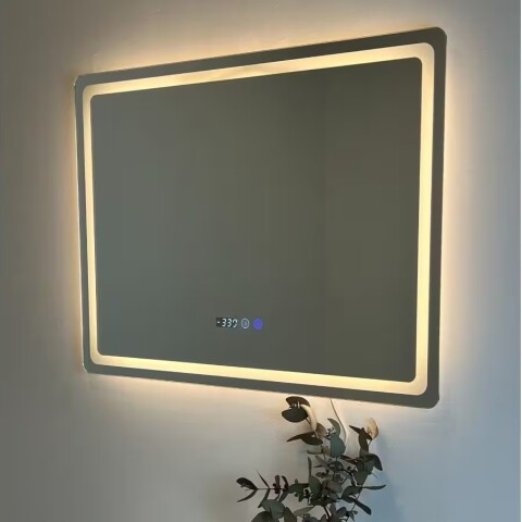 Espejo LED Rectangular 80x60 cm 2 botones y display Espejo Led Rectangular 80x60 Cm 2 Botones Y Display