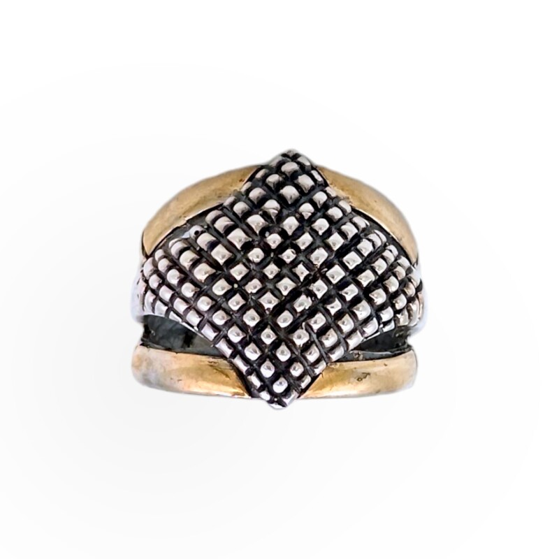 Anillo Puntos-Plata y Oro-Sin Piedra-AN5065 sinpiedra