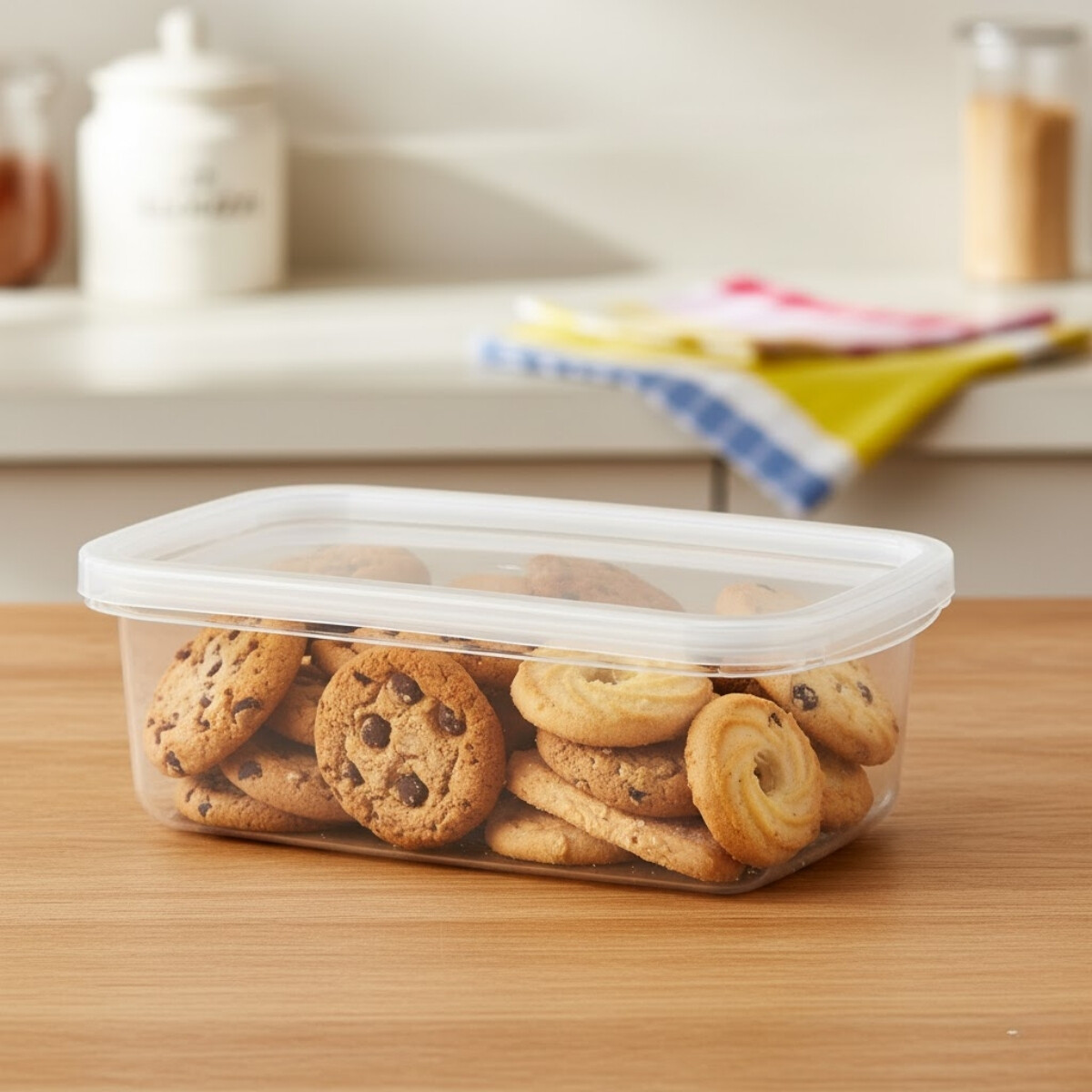 Pote hermético rectangular 1,2 lts - TRANSPARENTE 