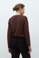 Sweater cinta escote V chocolate