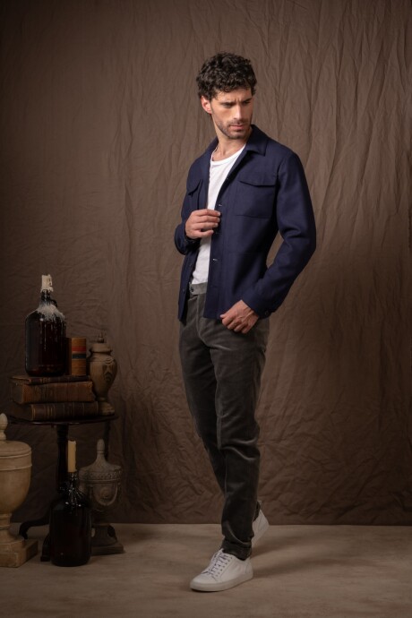 Sobrecamisa lana Azul Marino