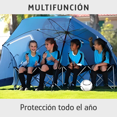 Set Playa Sombrilla 2.40m + Sillas X2 Plegables Aluminio Azul