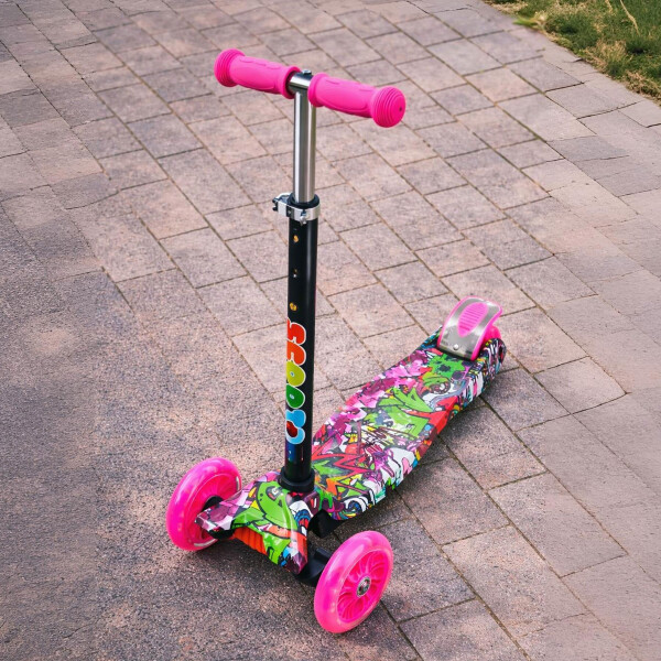 Monopatin Tripatin Scooter Luces Regulable Infantil Niños Variante Grafiti Tres