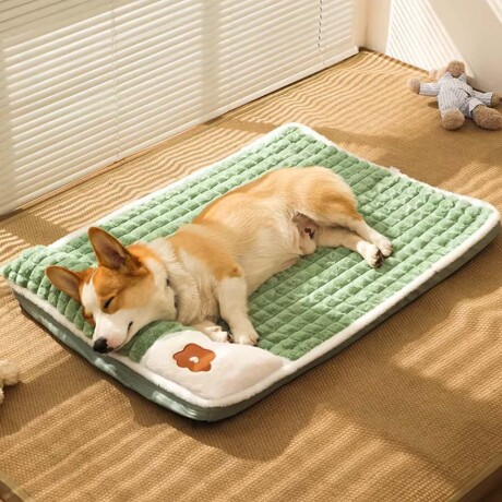 Cama Colchoneta con Almohada Pequeña de Felpa p/ Perro Gato Gris