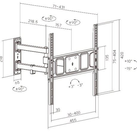 Soporte para Tv Lcd/led Movil Hasta 55'' / 35KG 001