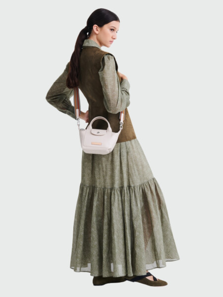 Longchamp - Bolso de cuero, Le Pliage du Jardinier Beige