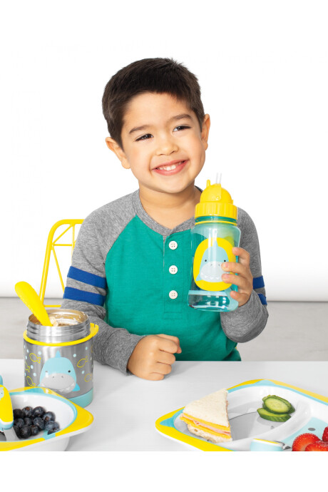 Botella con sorbito, diseño tiburón Botella con sorbito, diseño tiburón