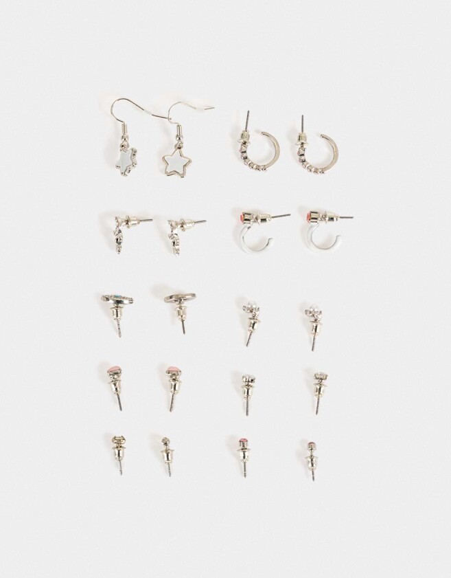 Aros Sets Strass Sets De Aros - Plateado