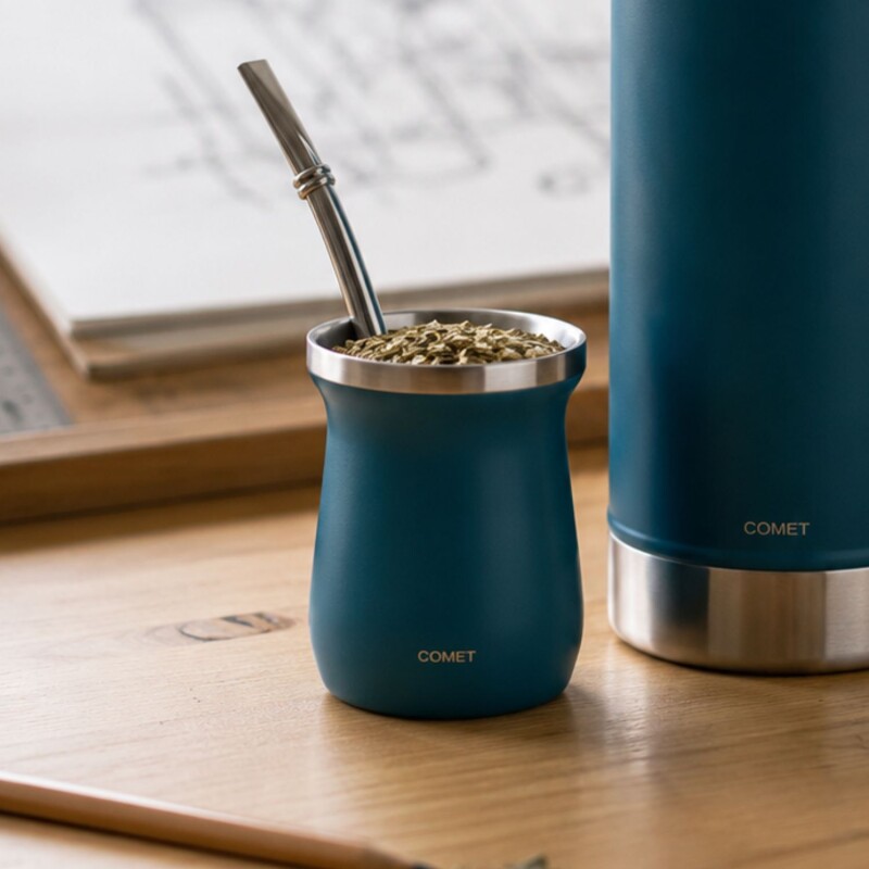 Mate Comet Amalfi 160 ml Acero Inoxidable Azul