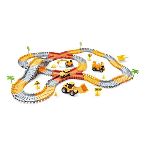 Pista Carreras Flexible Ciudad en Construcción Camiones 210P Naranja