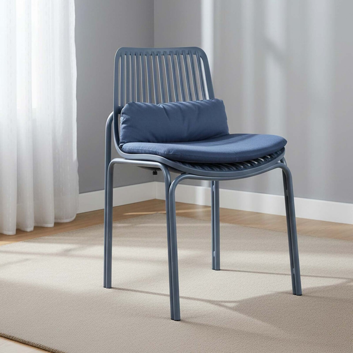 SILLA DE COMEDOR - POLIPROPILENO AZUL LISA 