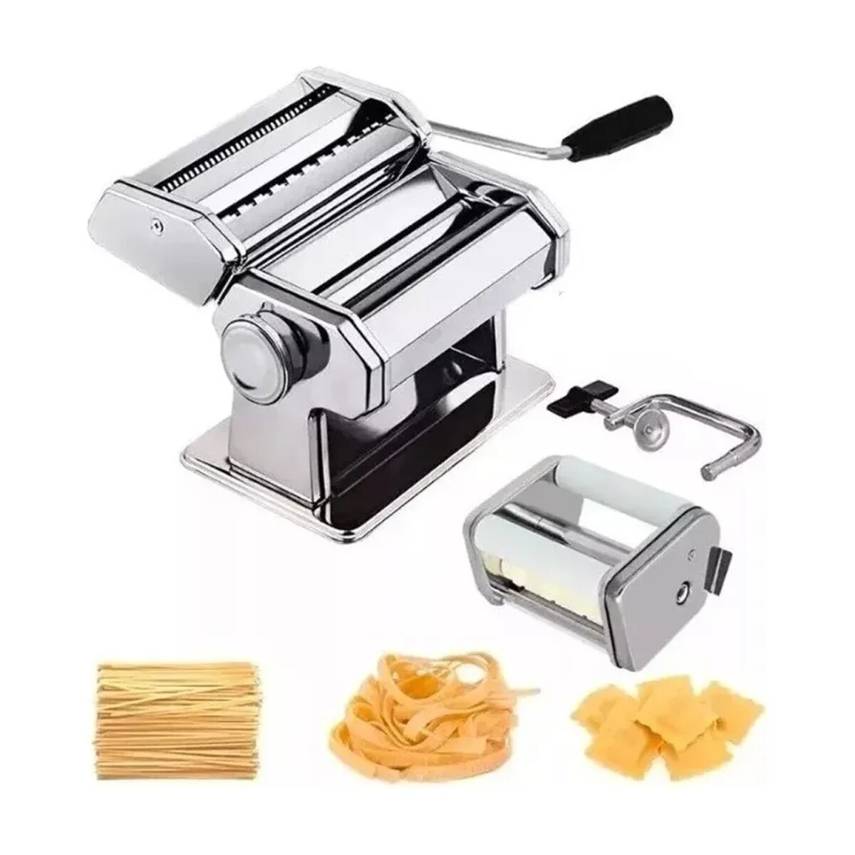 Maquina De Pastas Tallarines Ravioles + Regalo Set Muffins - Plateado 