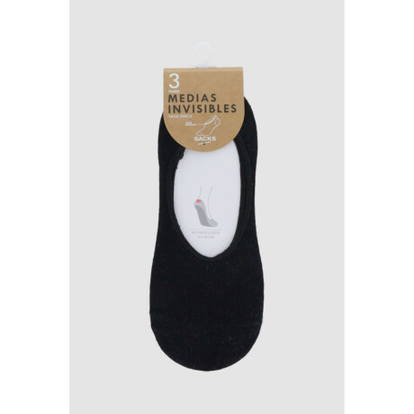 Pack x 3 medias invisible algodón en colores lisos Estampado 1