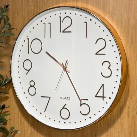 Reloj Pared Redondo dorado & blanco Ø 50cm Reloj Pared Redondo dorado & blanco Ø 50cm