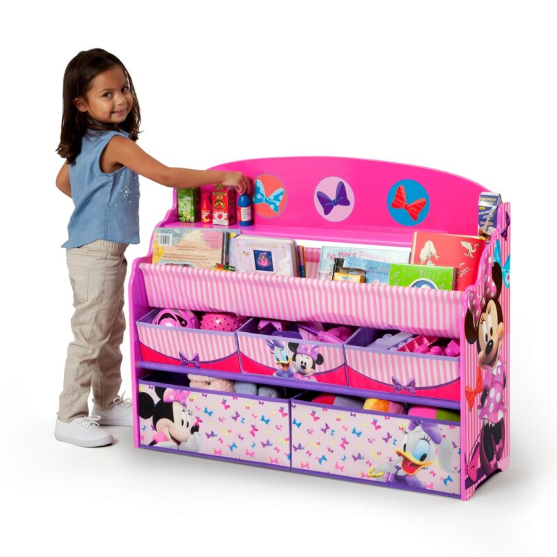 Organizador de libros y juguetes Deluxe Minnie Mouse Disney 5 contenedores Organizador de libros y juguetes Deluxe Minnie Mouse Disney 5 contenedores