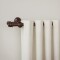 Barrote cortina doble de metal 1,5 m + 2 Soportes MARRON OSCURO