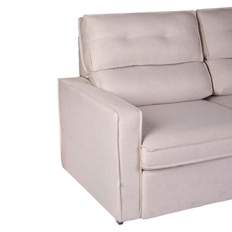 SOFA RETRACTIL 2 CUERPOS TELA NATURAL-BEIGE AMBAR BEIGE