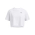 UA W BOXY CROP LOGO SS-ORG WHT-100