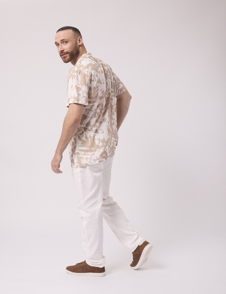 Camisa m/c estampada crudo