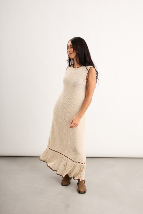 Vestido Magnolia largo Crudo