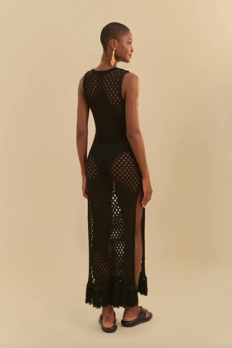 VESTIDO CROCHET Negro
