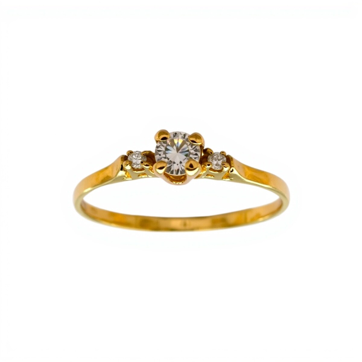 Anillo Trilogy-Oro bajo-Piedra Zirconia-AN8092 - conpiedra 