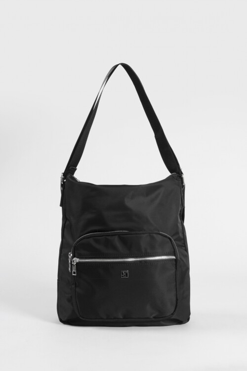 Hobo mochila con bolsillo negro