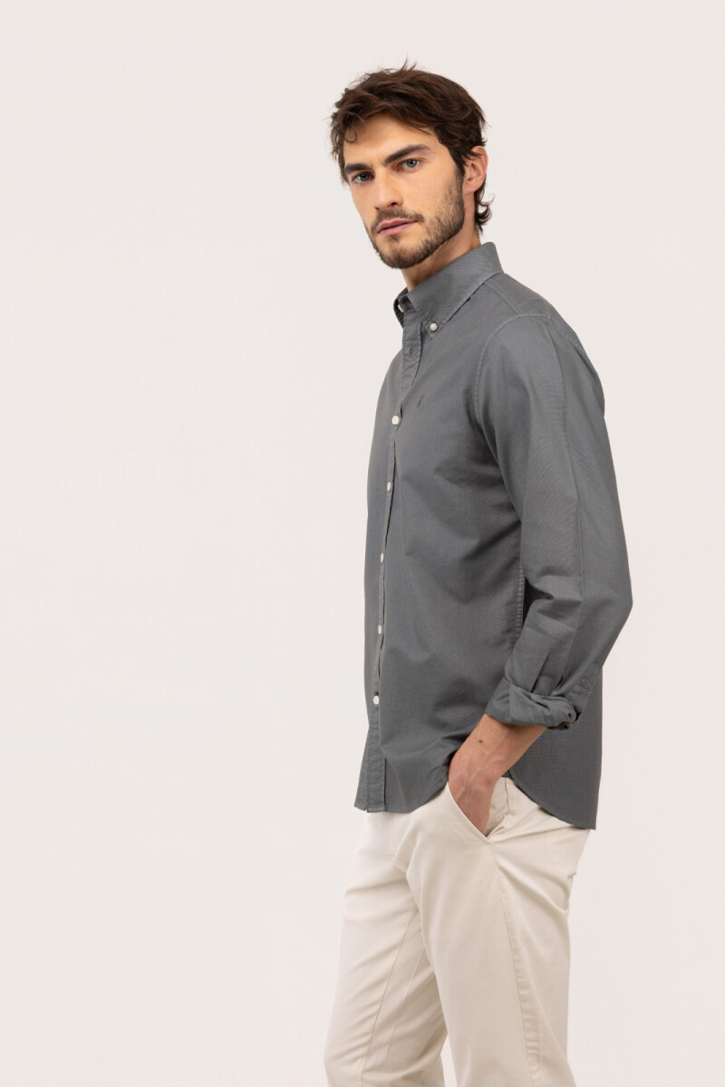 Camisa Garment Dyed Gris