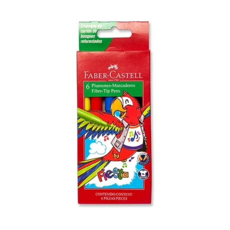 MARCADOR FABER CASTELL FIESTA 30645 FINO X 6 MARCADOR FABER CASTELL FIESTA 30645 FINO X 6