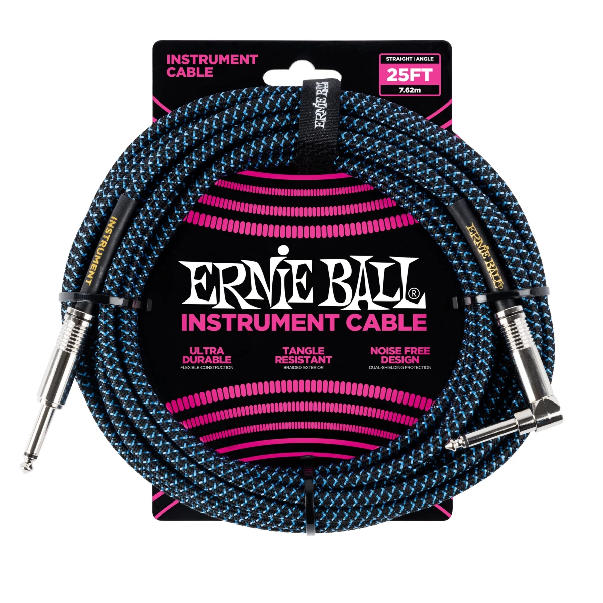 Cable Guitarra Ernie Ball Po6060 7.5mts Angulo Azul 