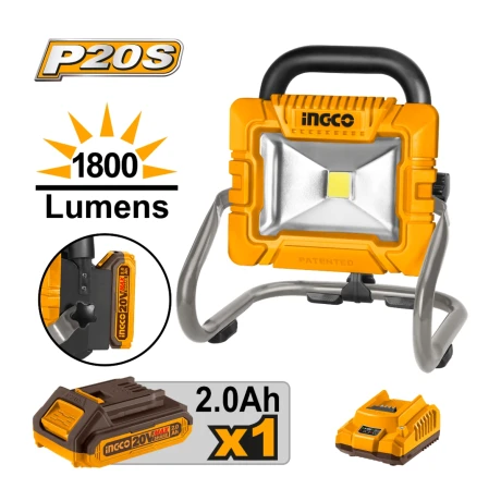 Foco Led a Bateria 20V P20S Ingco con Bateria y Cargador 001