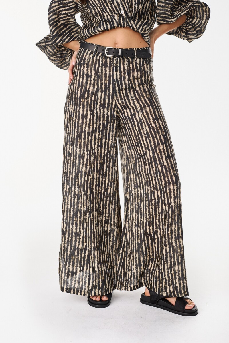 Pantalon Cuarzo Lino - Estampa Negro 