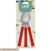 UNA Set 3 Cucharas M.Plastico Rojo 83320/8 UNA Set 3 Cucharas M.Plastico Rojo 83320/8