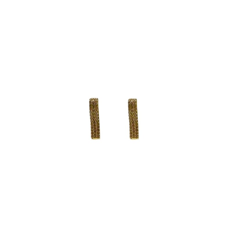 Caravanas Zirconias doble fila - Oro bajo - Zirconia- CA8408 sinpiedra